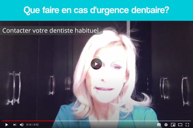Vidéo réponse urgence dentaire COVID-19